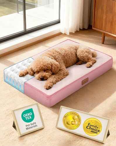 Orthopedic Waterproof Small Dog Bed (24"x 16"x 3” (For Sprawling) / 02-Pink)