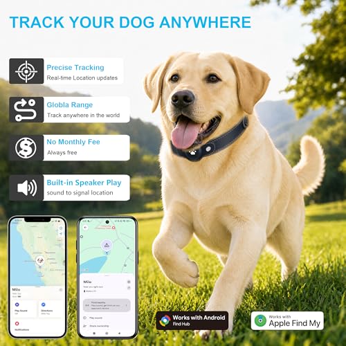 GPS Tracker for Dogs (Deep Blue / S(8.5''-13''))