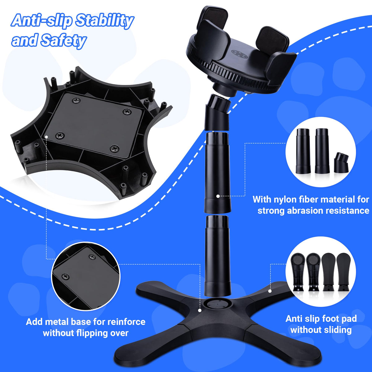 Dog Bowls Elevated Adjustable Stand (Black / Dog Bowl Stand 2 Pack Black)