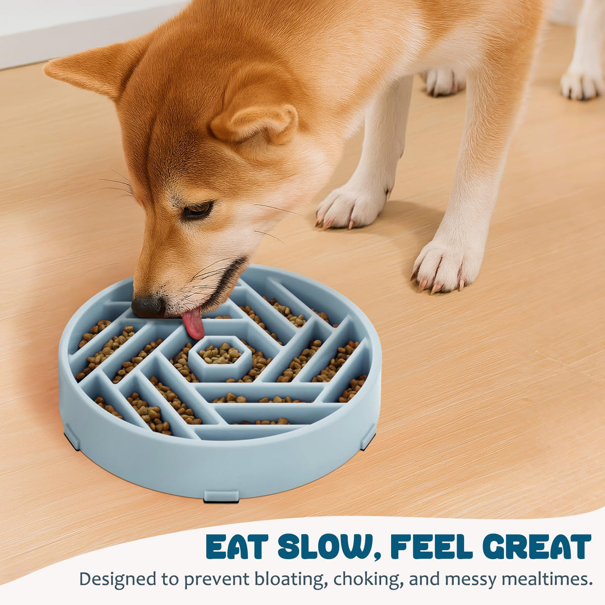 Slow Feeder Dog Bowl (blue)