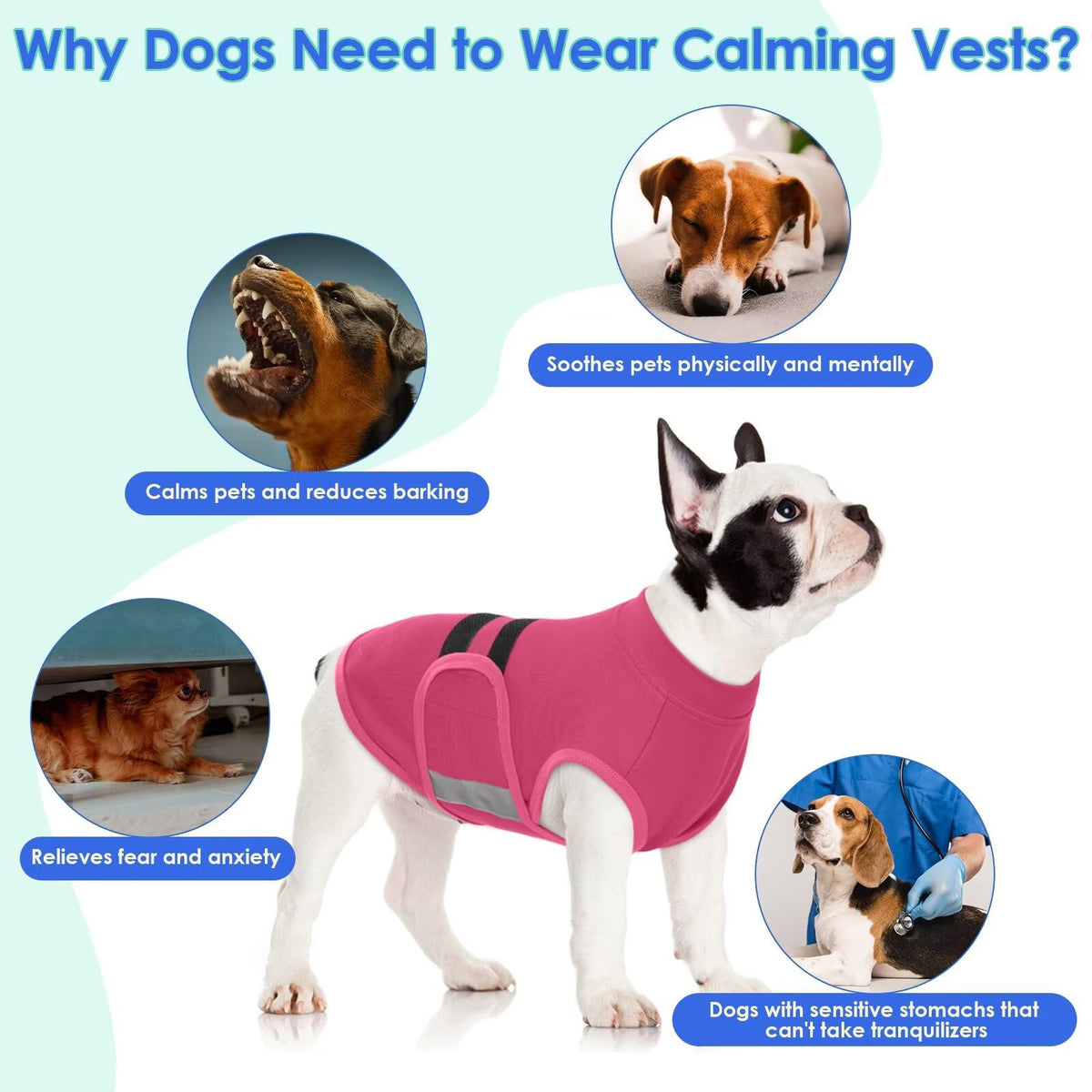 Dog Anxiety Relief Coat (RoseRed / Small)