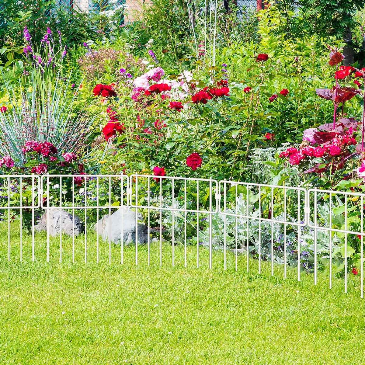 10 Pack Animal Barrier Fence (White / 10 Pack,10Ft)