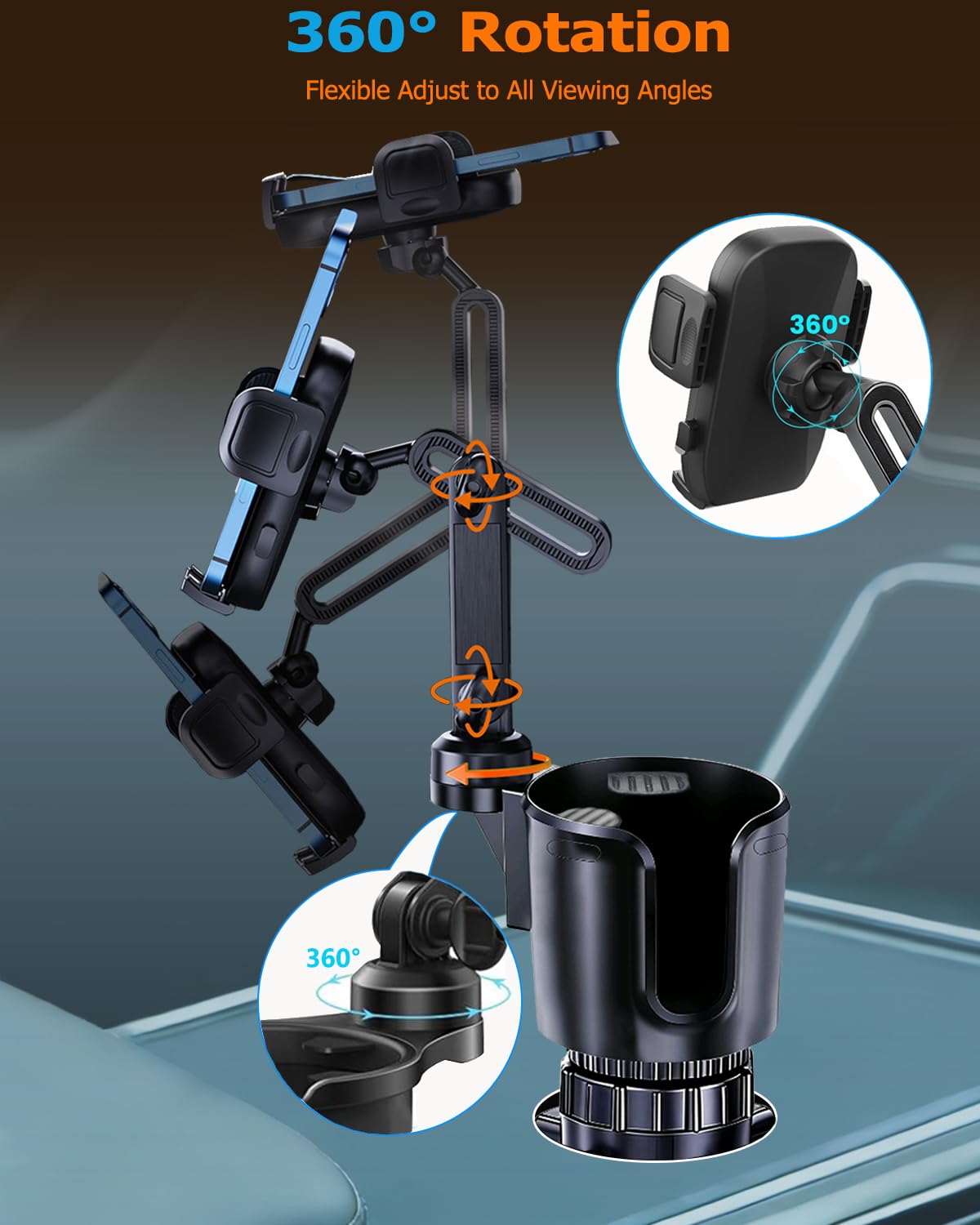 Cup Phone Holder for Car (Grey)