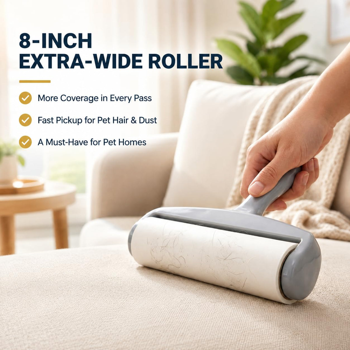 8 Inch Extra Sticky Large Lint Roller Refills