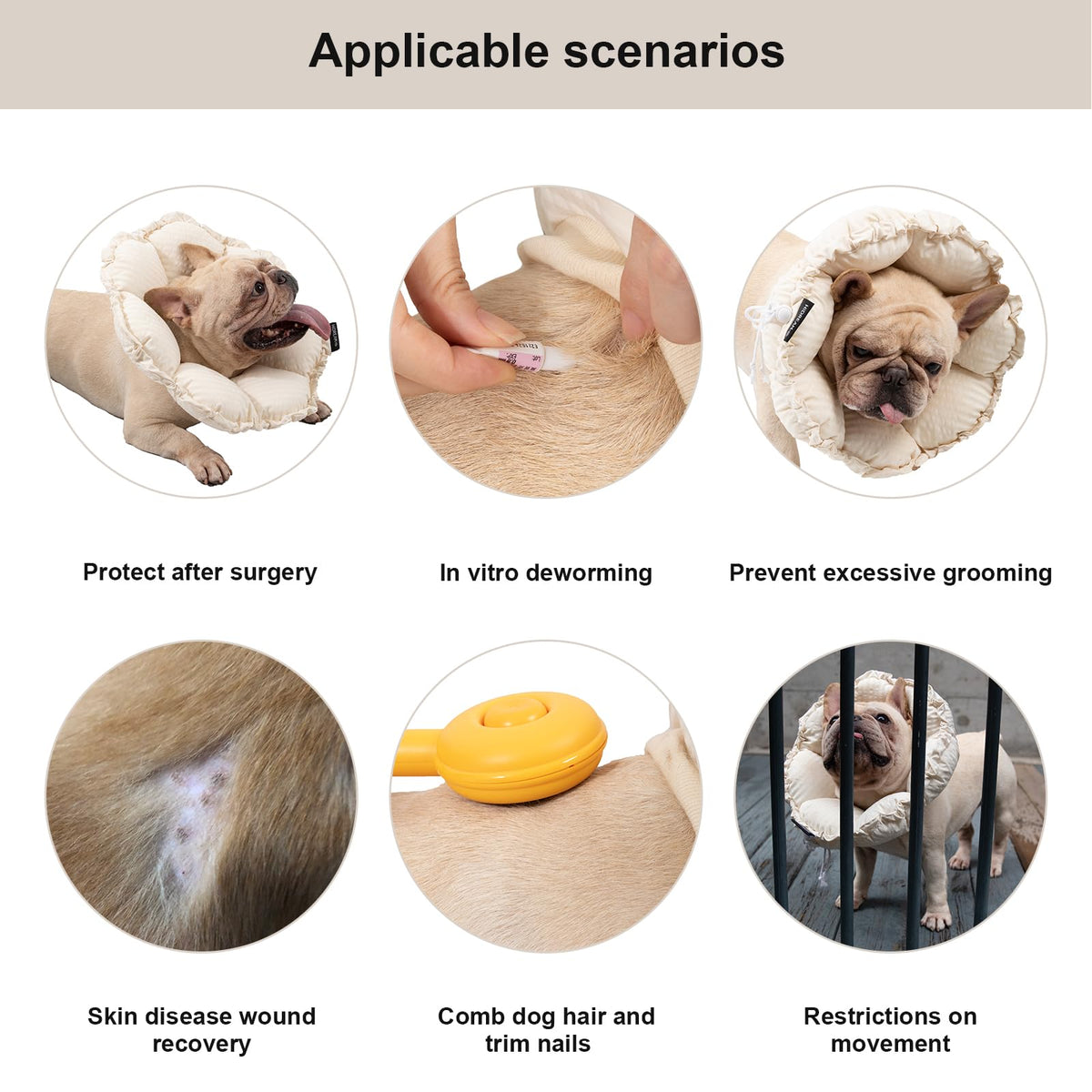 Dog Cone Collar Stress (XL-WideNeck / White)