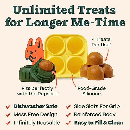 Pupsicle Dog Treat Toy with Silicone Treat Tray for Dogs 10 (Small Pupsicle + Treat Tray)