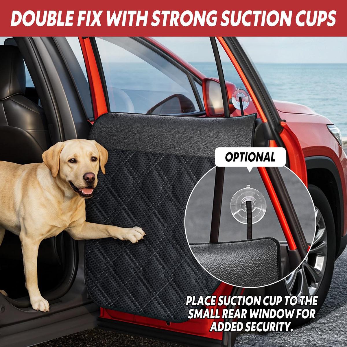 Dog Car Door Protector for Small SUVs with Small Windows (L [Fit Small SUV with Small window])