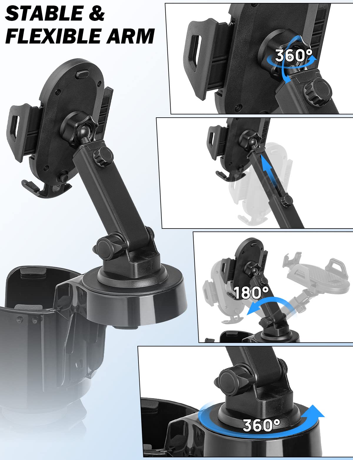 Cup Holder Phone Mount for Car (black)