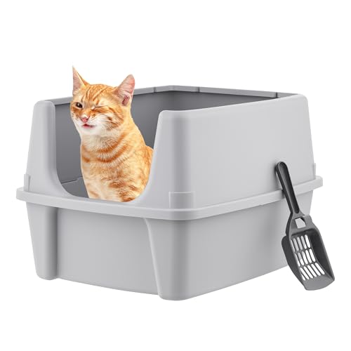 High Sided Cat Litter Box (Large / Gray)
