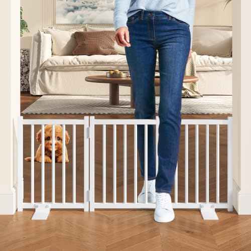 Short Dog Gate Indoor (White / 3 Panel-16''H, Up to 37’’ W)