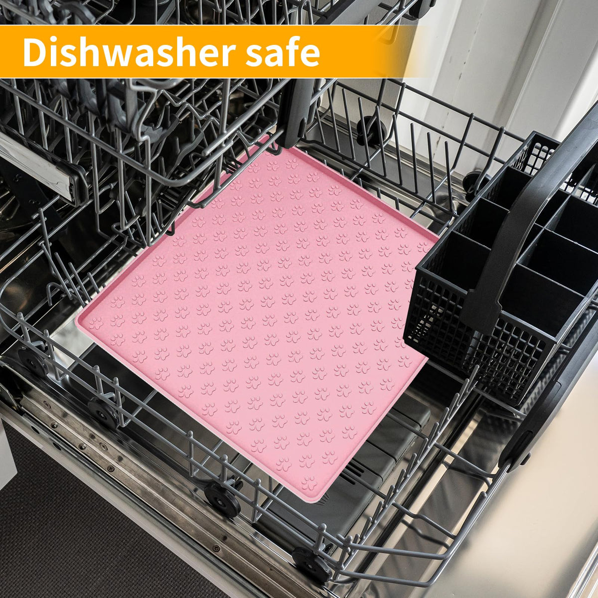 Pet Placemat for Dog and Cat (11.8"L x 11.8"W / Pink)