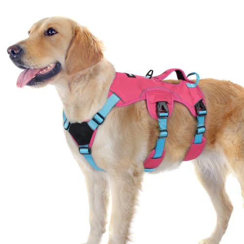 Escape Proof Dog Harness for Large (Sky & Peach & Rose / Large)