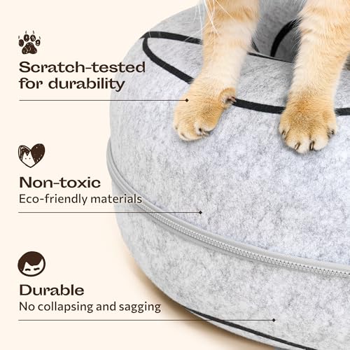 Peekaboo Cat Cave Donut (Light Gray)