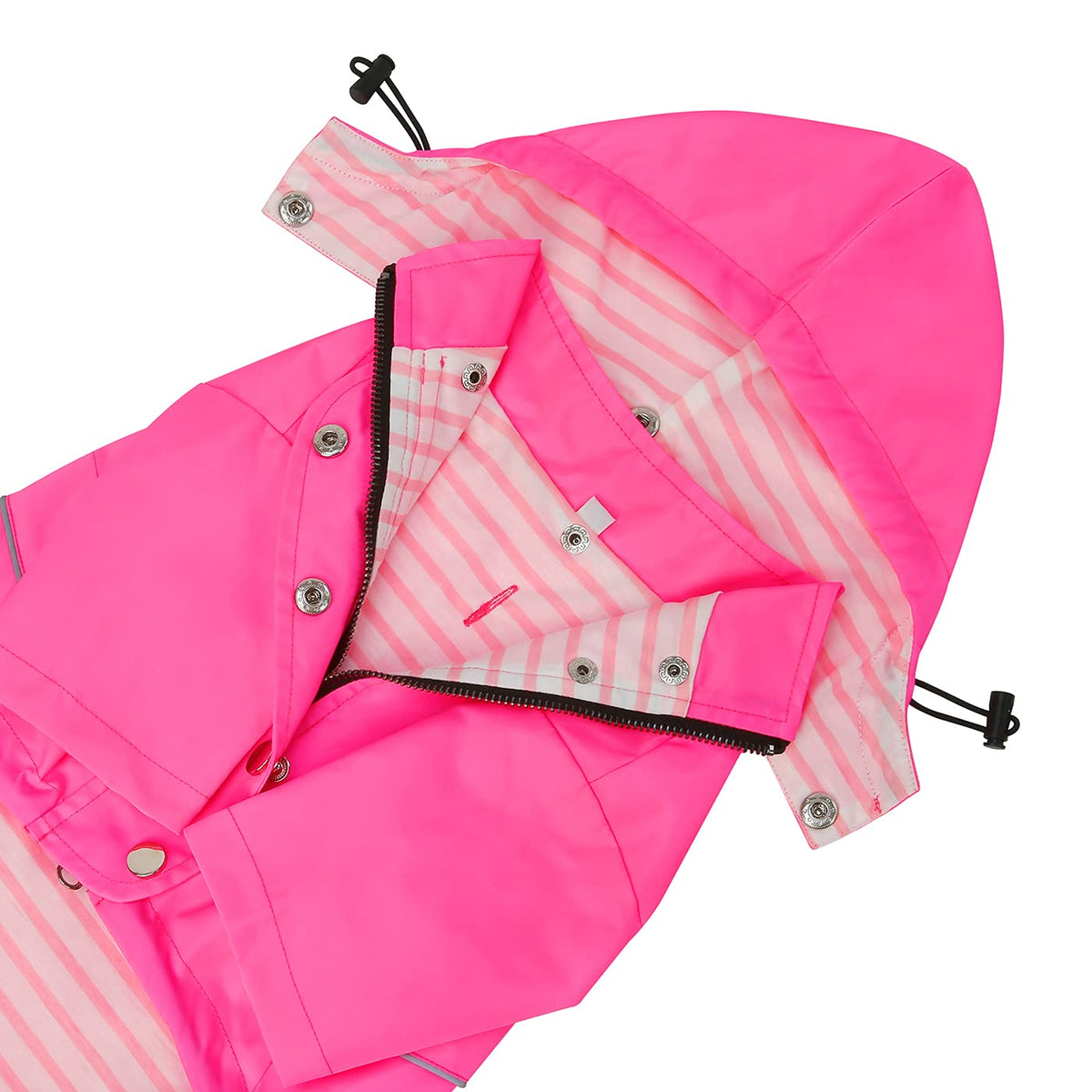 Premium 2 Layer Zip Dog Raincoat Poncho w (Medium / Pink)