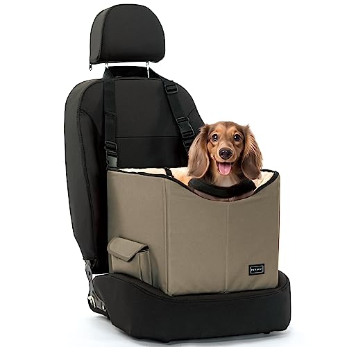 Dog Cat Booster Seat with Pockets (Small / Dark Brown)