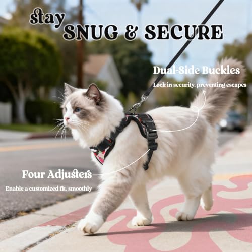 Cat Harness and Leash Set (S / Pixel Tabby)