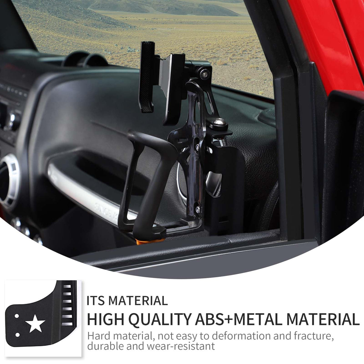 Door Cup Holder Expander Compatible with Jeep Wrangler JK JKU 2011 (Passenger's Side / 11-18)