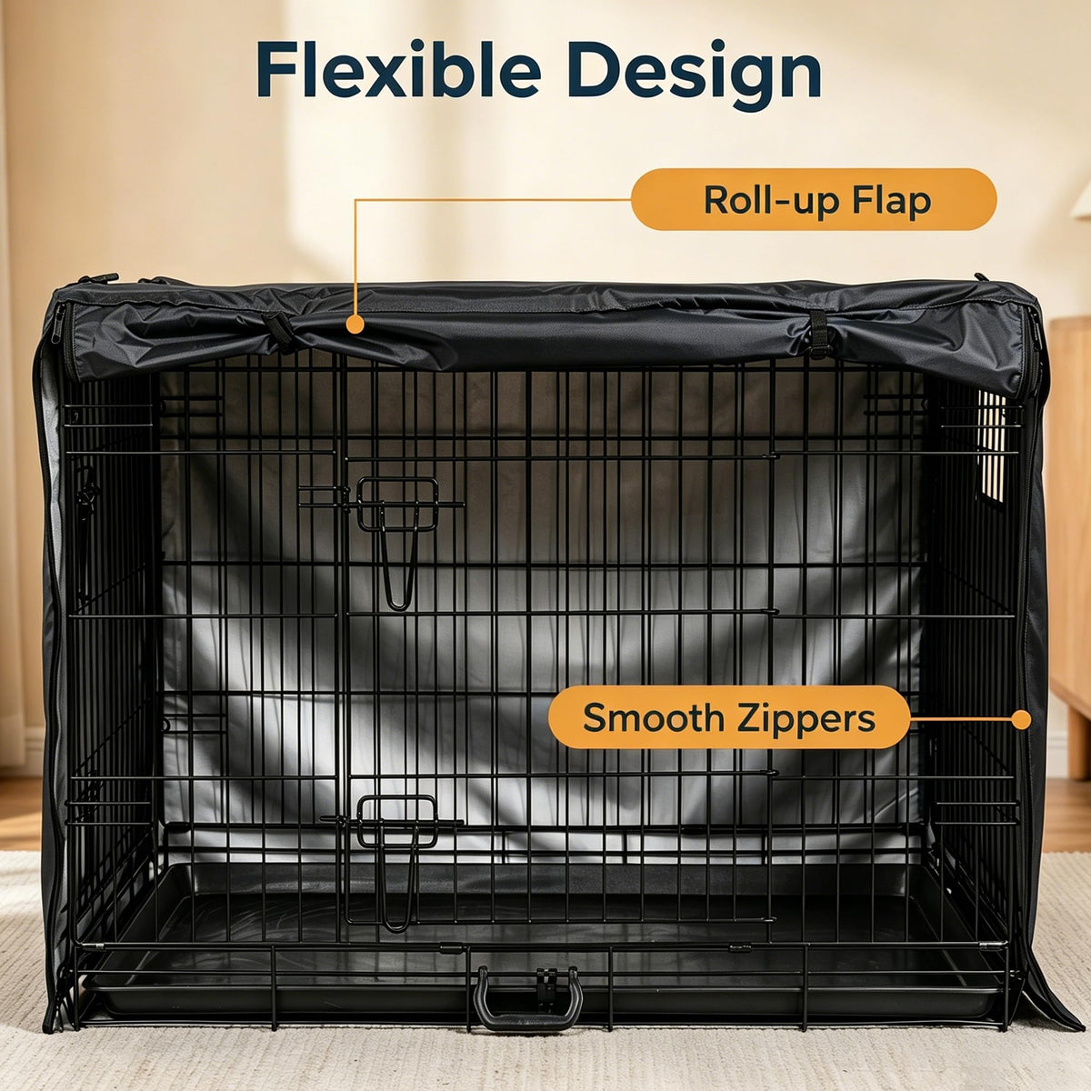 Dog Crate Cover Heavy Duty Polyester (Black / S (30.0"L x 19.0"W x 21.0"H))