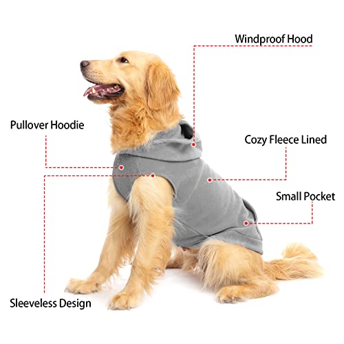 Fleece Dog Hoodie with Pouch (Medium / Grey)