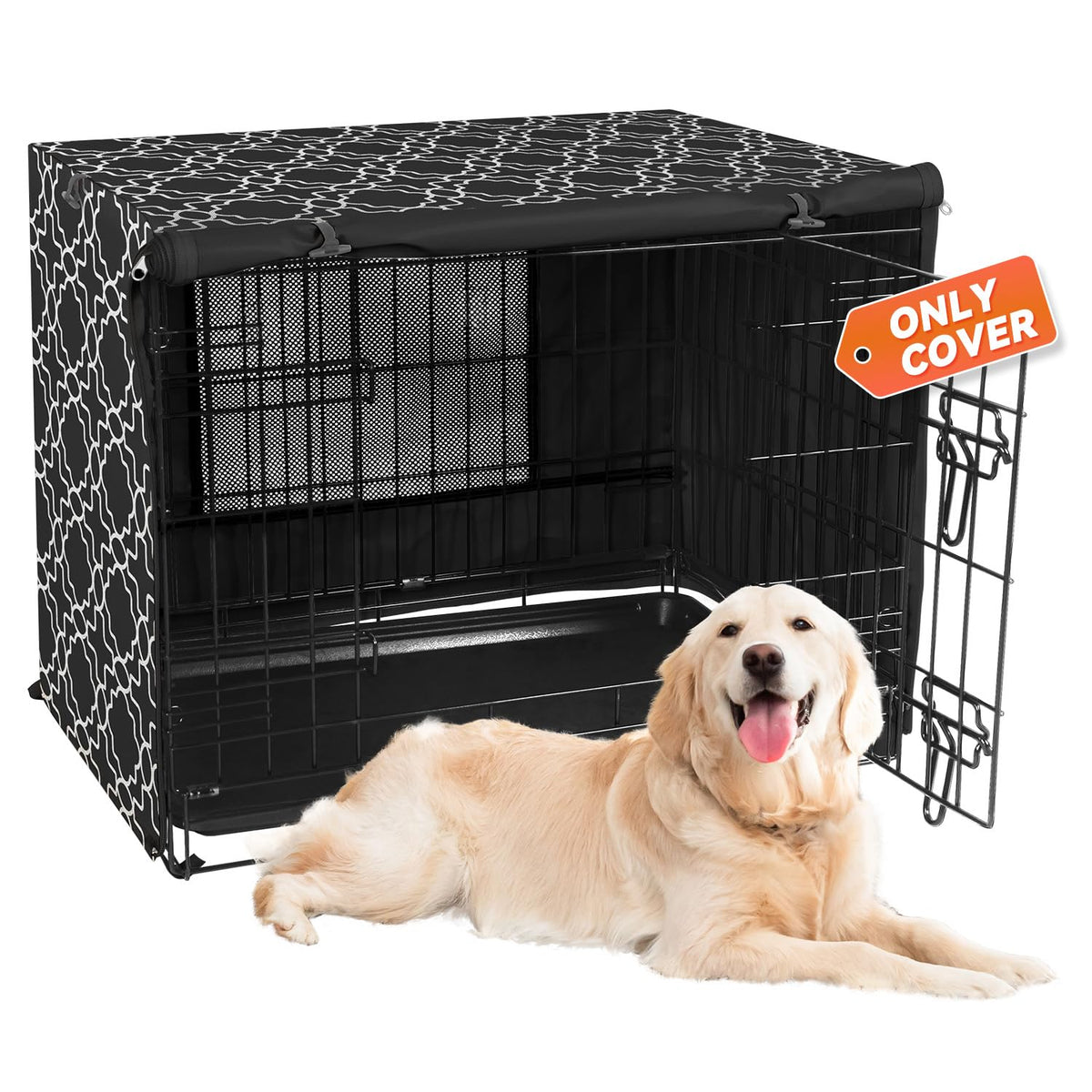 Dog Crate Cover Waterproof Kennel Cover (36.0"L x 23.0"W x 25.0"H / Print with Window)