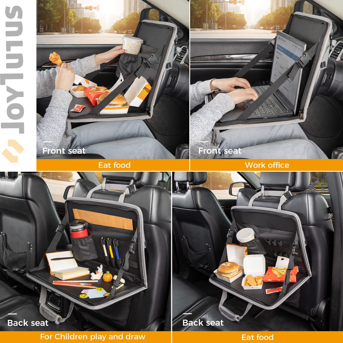 3 in 1 Steering Wheel Eating Tray (Gray / Large)
