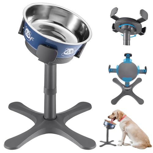 Elevated Adjustable Dog Bowl Stand (Grey)