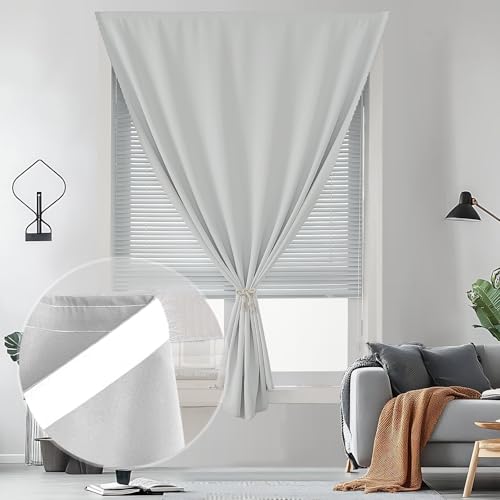 Adhesive Curtain (35"W x 71"L (Pack of 2) / Light Grey)