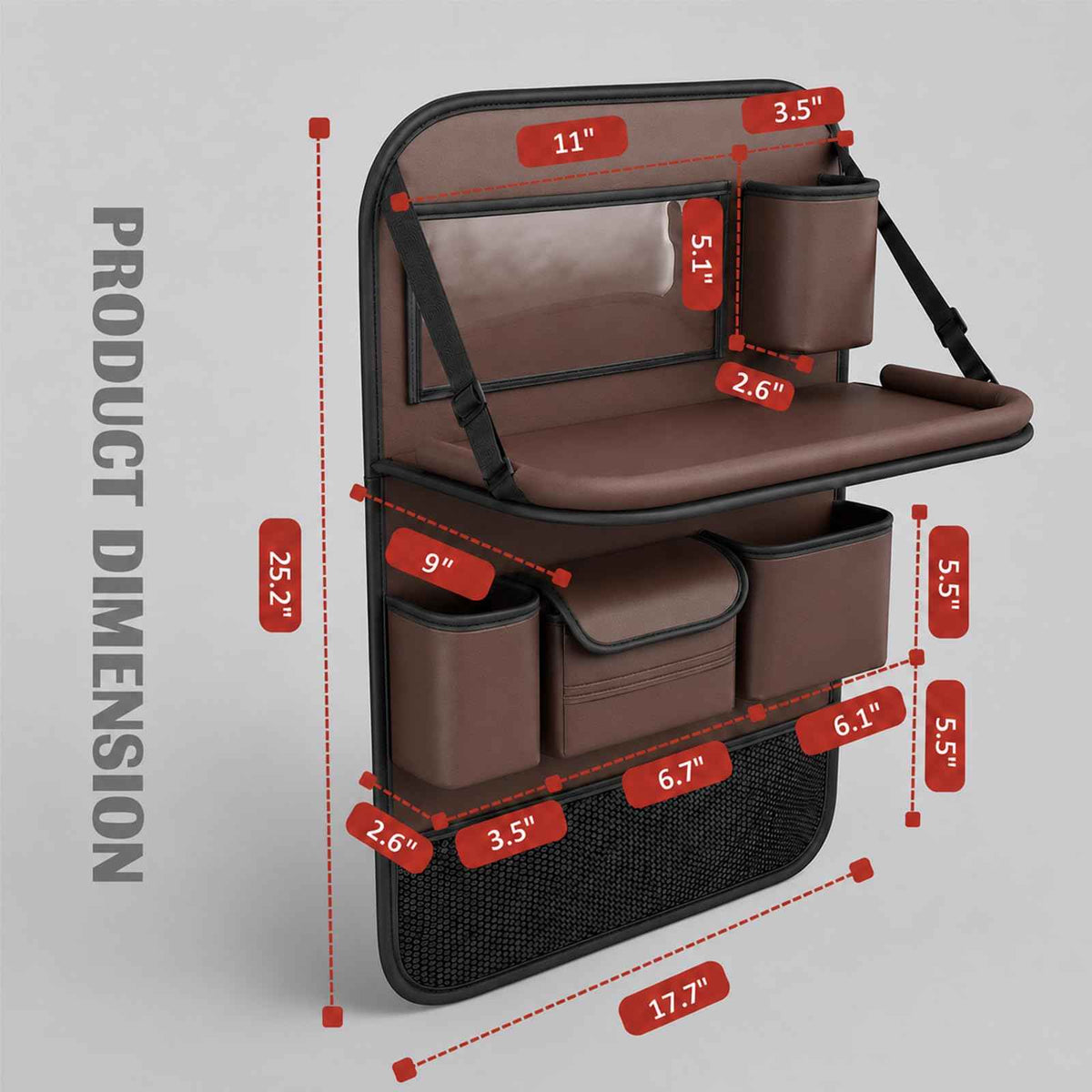 TENLBYC Car Seat Organizers (Brown)