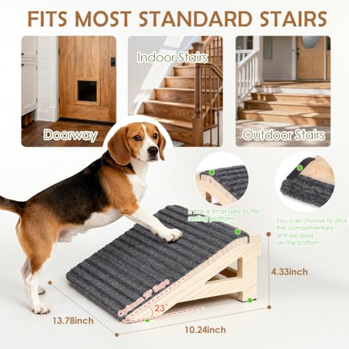 Dog Stairs Ramp for Small & Aged Dogs (Fixed / 1 PACK-FIX 13.8"Lx10.2"Wx4.3"H)