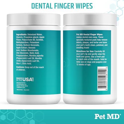 Pet Dental Finger Wipes for Dogs (50 Count (Pack of 1))