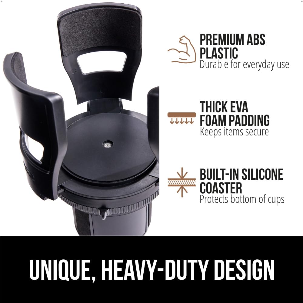 Patent Pending Adjustable Car Cup Holder Expander (Black)
