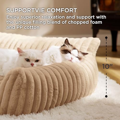 ComfyFleece® Shown on TV Dog Couch for Medium Dogs (36x27x10" / Sandy Beige)