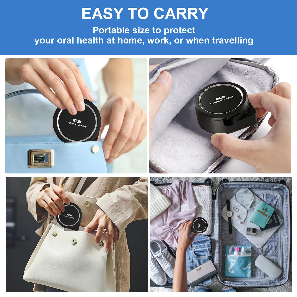 UV Toothbrush Sanitizer Holder (Black)
