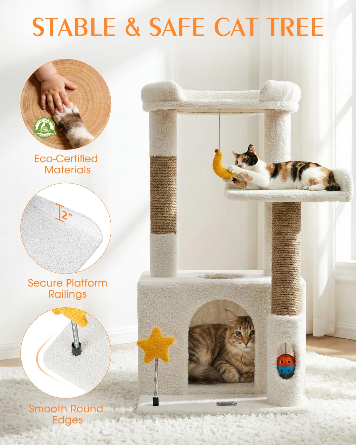 Small Cat Tree for Kittens (Beige / Small 30")