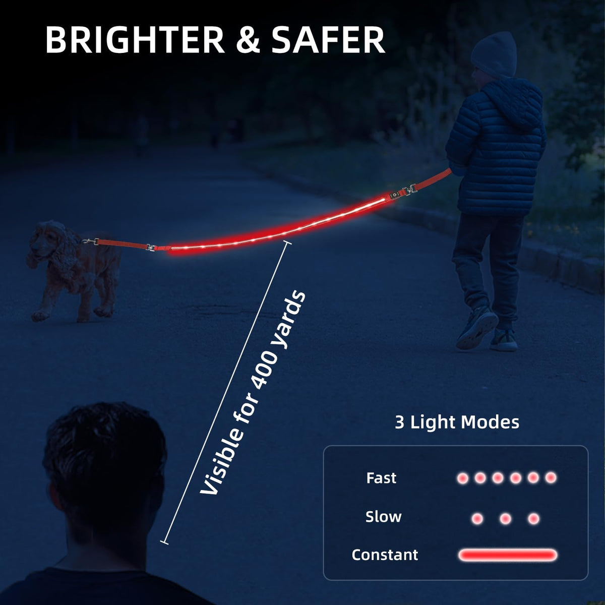 Light up Dog Leash for Night Walking (6 FT / Pink)