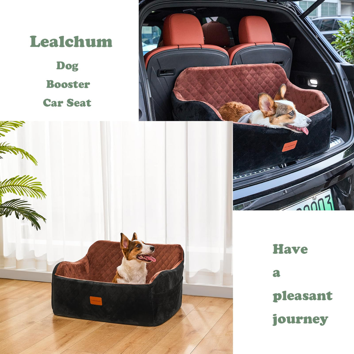 Large Dog Car Seat (Black / Large)