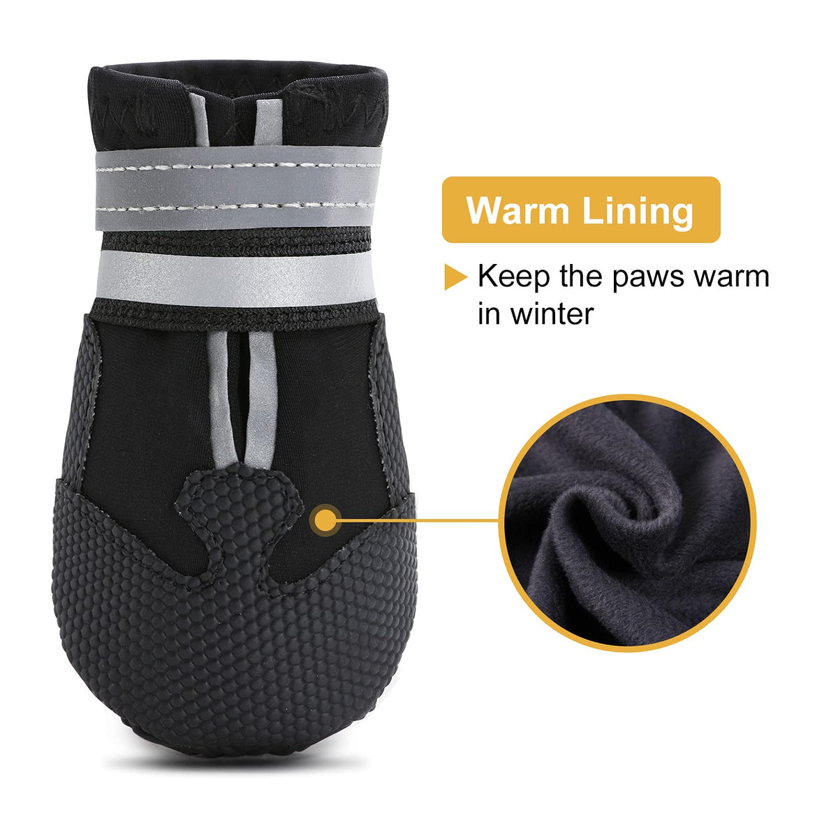 Water Resistant Dog Boots for Medium Large Dogs (Black(Waterproof) / XXL (Insole Width 3.2")for 94~100lb)