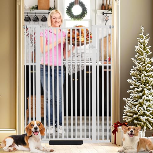 55 Inch Extra Tall Pet Gate for Cats (White / 55" tall,29.92" - 43")