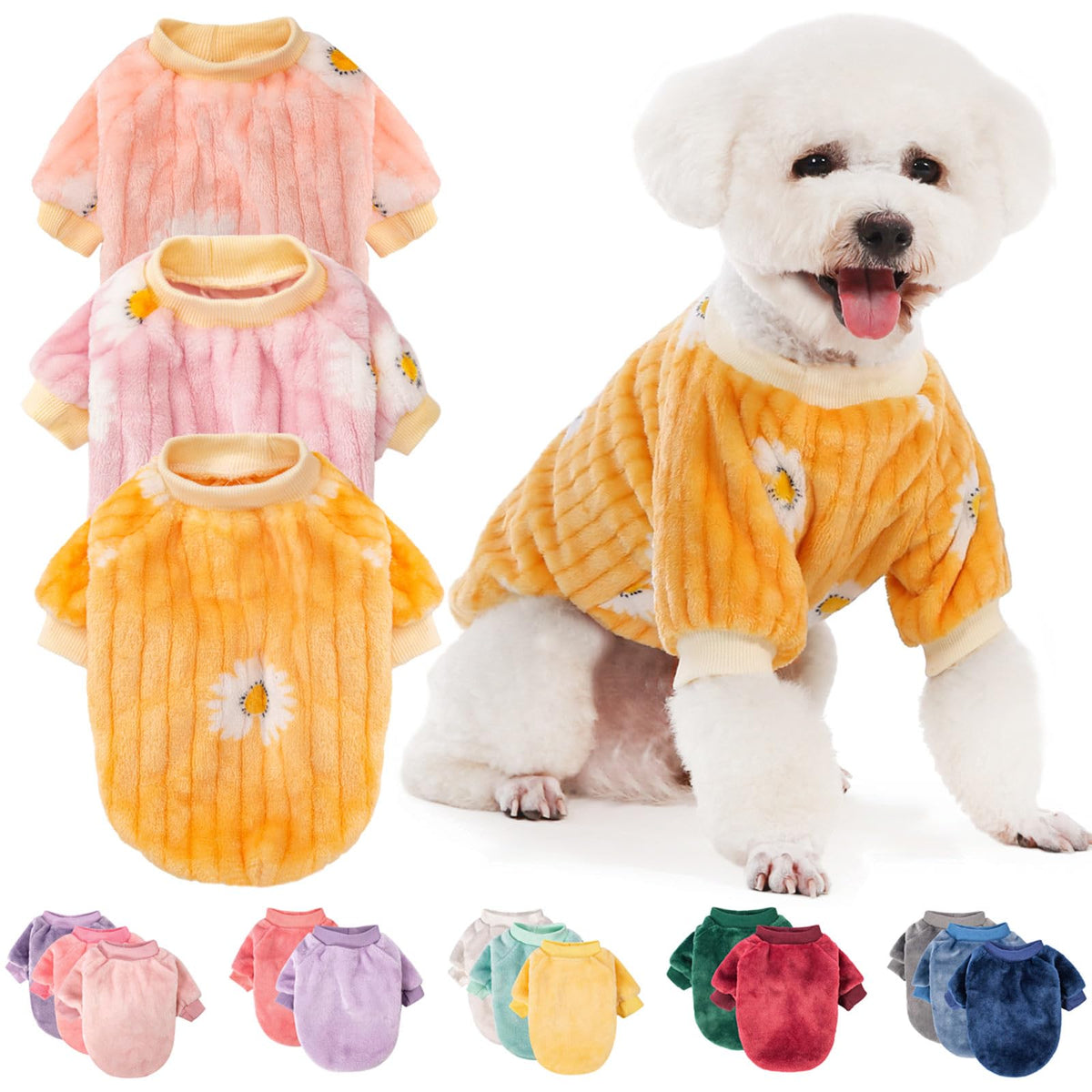 Small Dog Sweaters (Pink,violet,yellow / XX-Small)