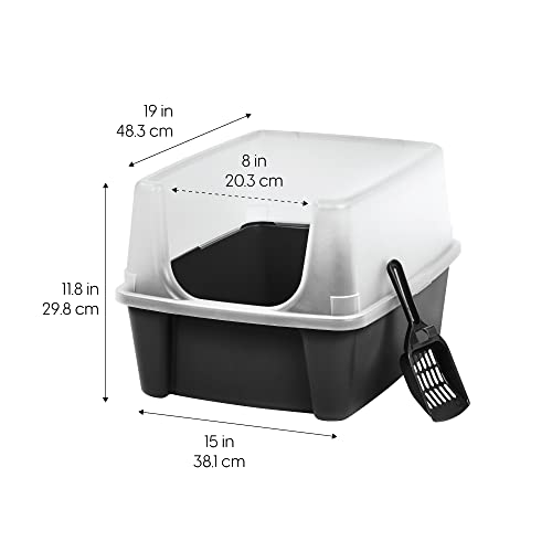 High Sided Cat Litter Box (Large / Black)