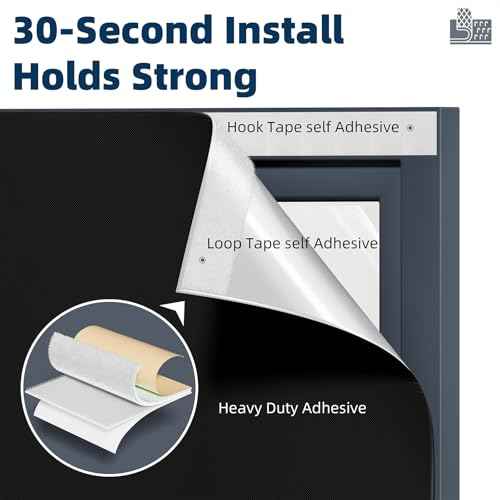 100% Blackout Window Cover 33''W x 72'' L (Black / 33"W x 72"L (Pack of 1))