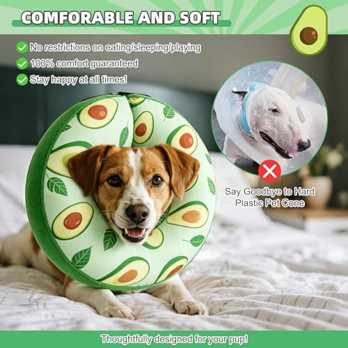 Inflatable Dog Cone Collar Alternative After Surgery (Avocado / M+ (Neck:13-15in))