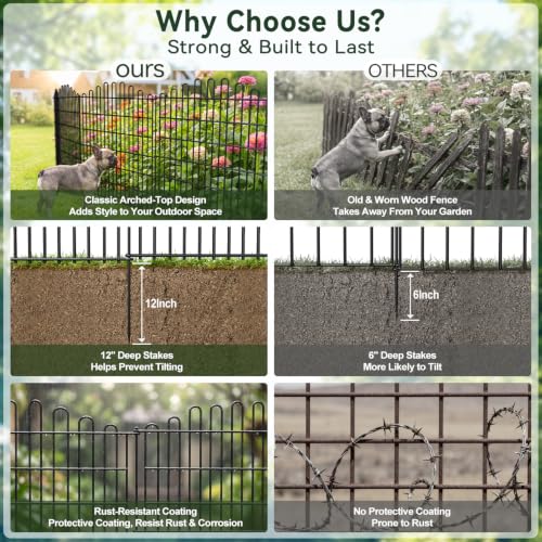 15 Panels No Dig Decorative Garden Fence (33 in(H) X 29 in(L))