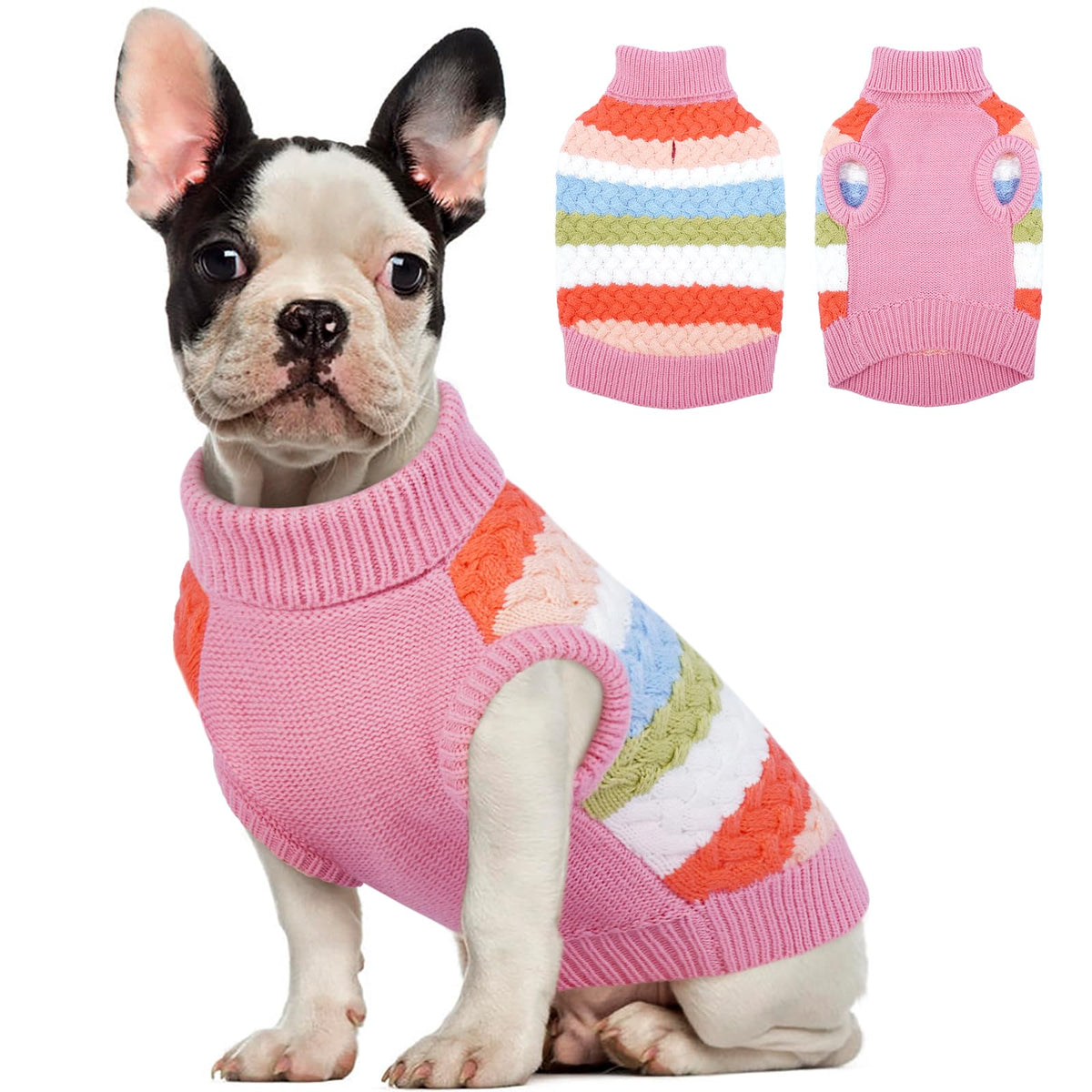 Dog Sweater Thermal Dog Sweaters for Medium Dogs Girl Boy (Medium (Chest: 15.7''; Weight: 9 - 13LB) / Pink)