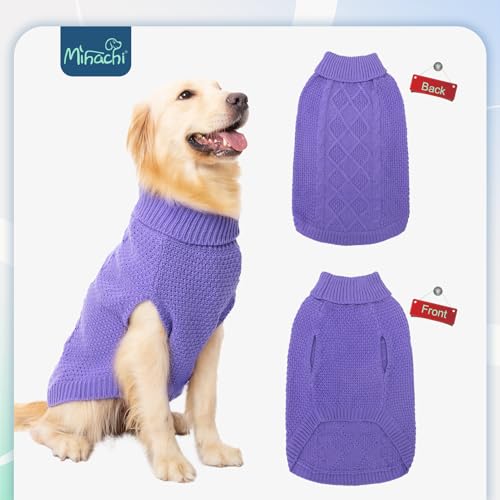 Turtleneck Dog Sweater (X-Large / Light Purple)