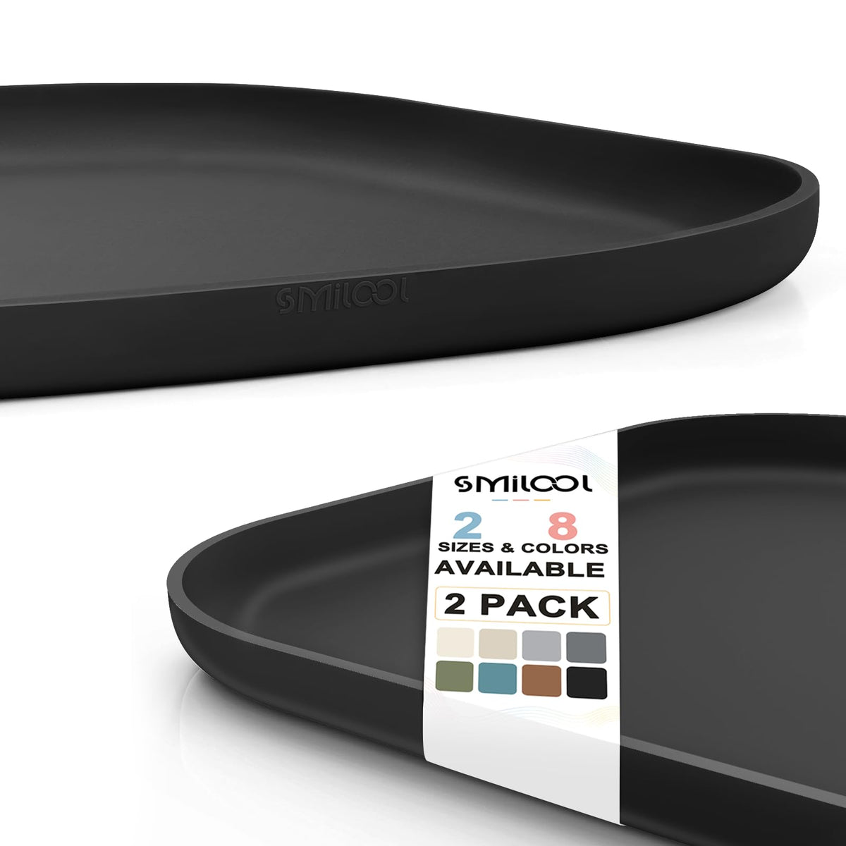 Waterproof Silicone Pet Food Mat with Raised Edge for Dog & Cat (12"L x 12"W / Black)