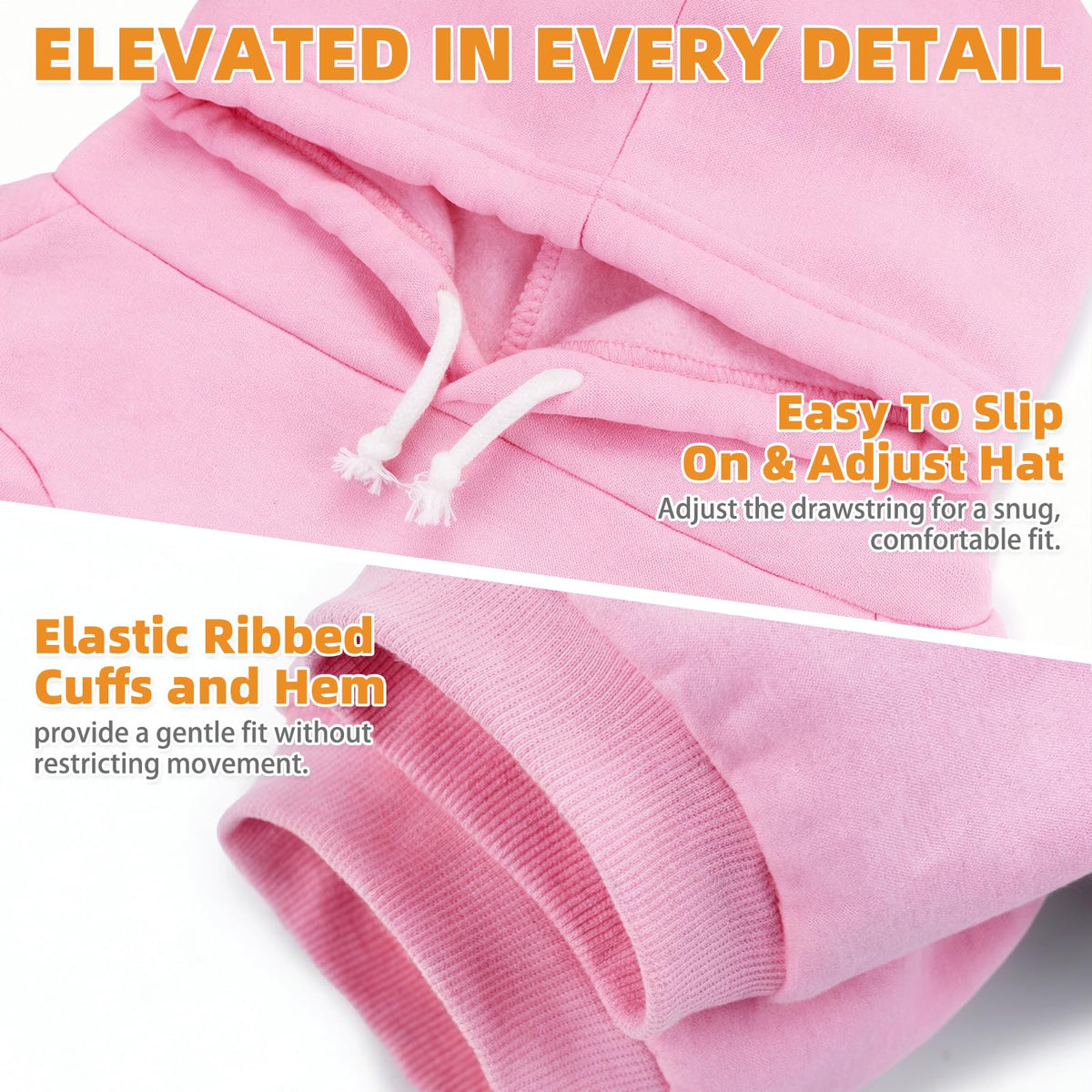 Dog Hoodie for Large Medium Small Dogs (Pink / X-Large)