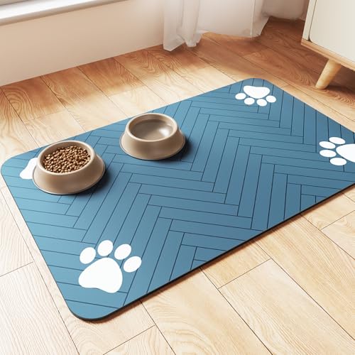 Pet Feeding Mat (Blue / 20"L x 12"W)