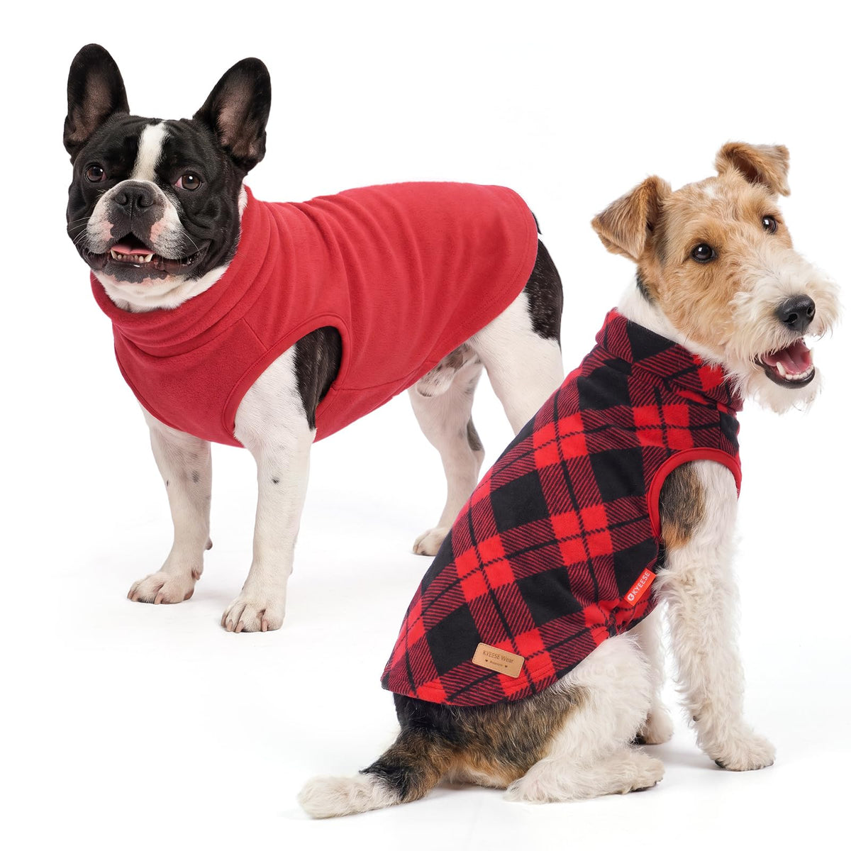 2Pack Dog Christmas Sweater for Medium Dog Sweatshirt (X-Large (19-27lbs) / Red Plaid)