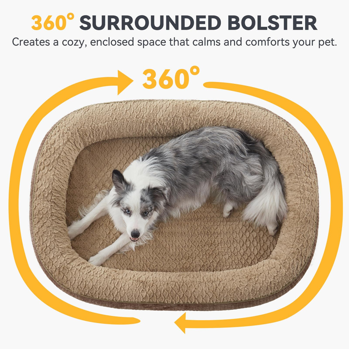 XL Orthopedic Dog Bed for Large Dogs (Brown / 42"l X 32"w X 7.5"th)